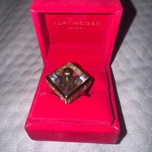 Kurt Geiger Gold Ring with Iridescent Gem